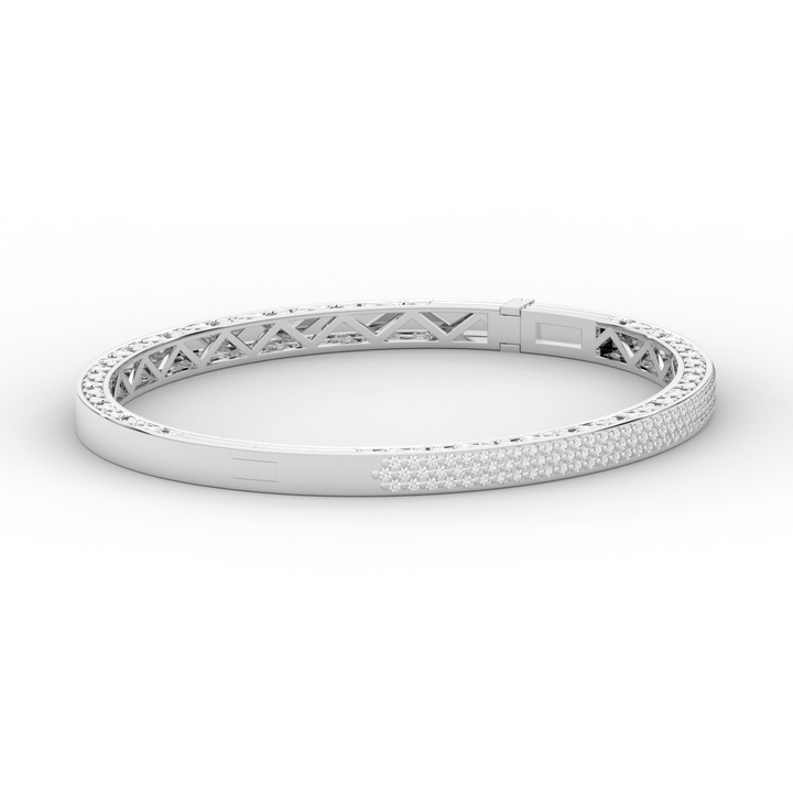 0.75CT.TW 3 ROW ROUND LAB DIAMOND  BANGLE - Nazarelle
