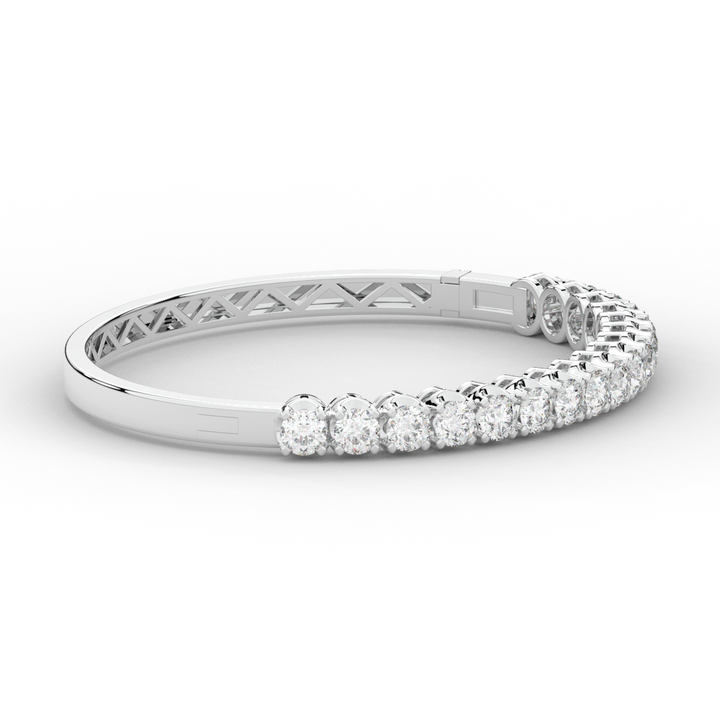 5.00CT.TW ROUND LAB DIAMOND BANGLE - Nazarelle