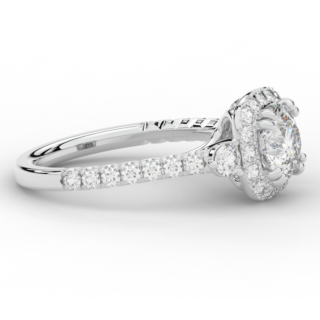 1.75CT.TW ROUND LAB DIAMOND HALO ENGAGEMENT RING - Nazarelle