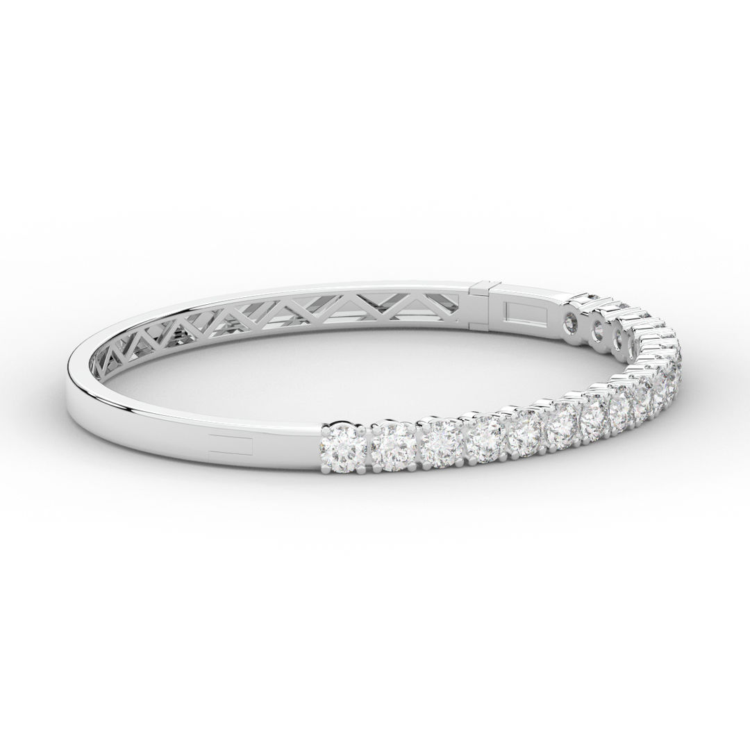 5.00CT.TW ROUND LAB DIAMOND BANGLE - Nazarelle