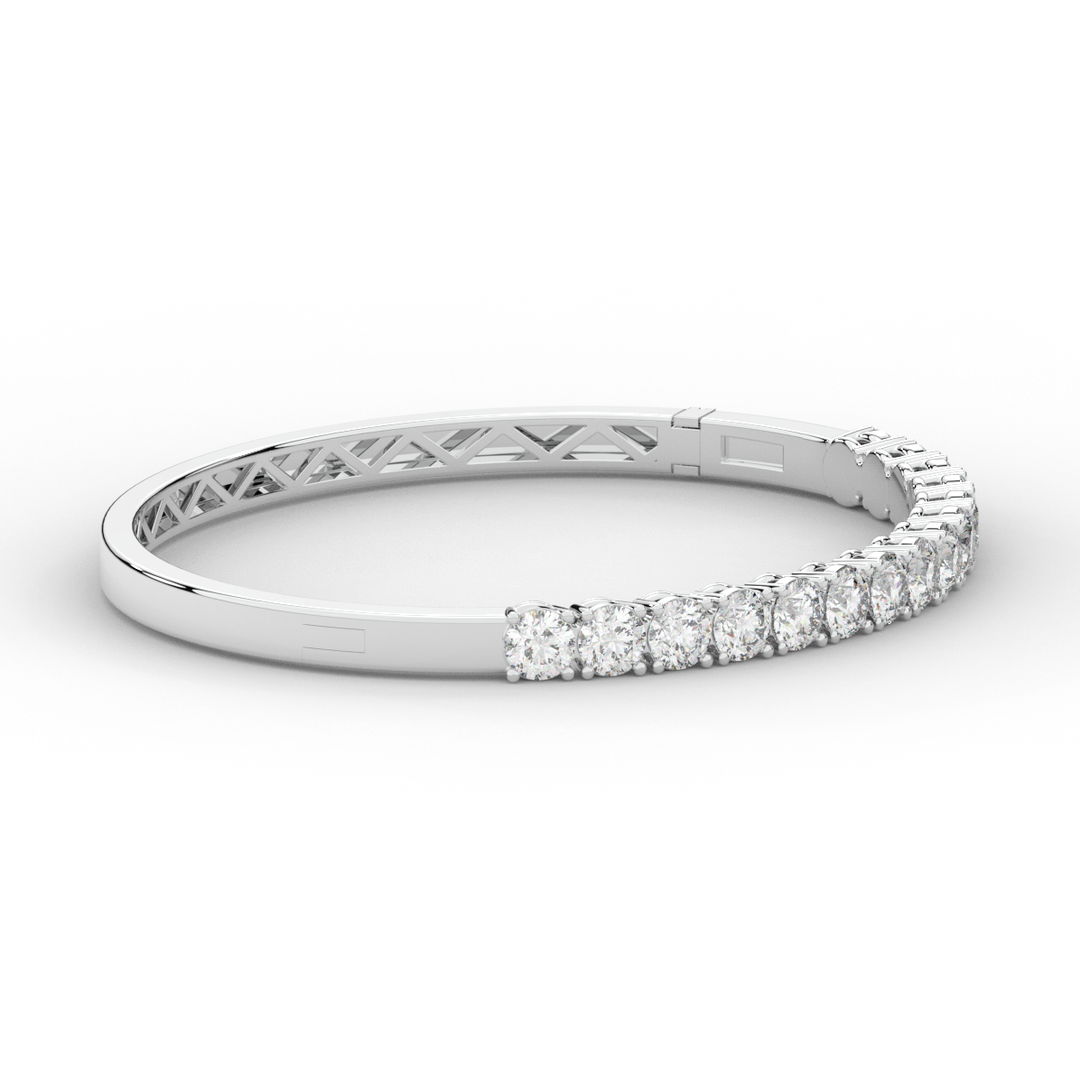 4.70CT.TW ROUND LAB DIAMOND BANGLE - Nazarelle