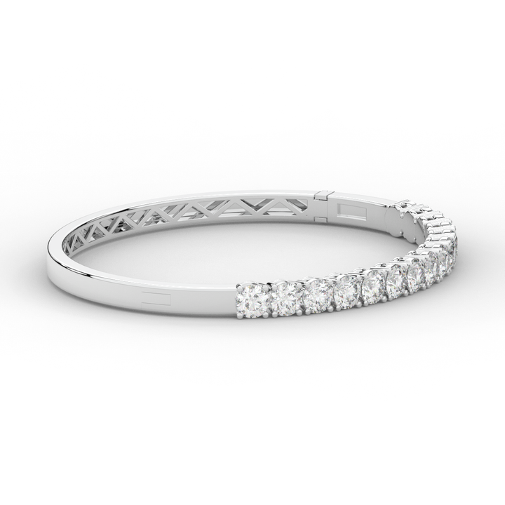 4.70CT.TW ROUND LAB DIAMOND BANGLE - Nazarelle