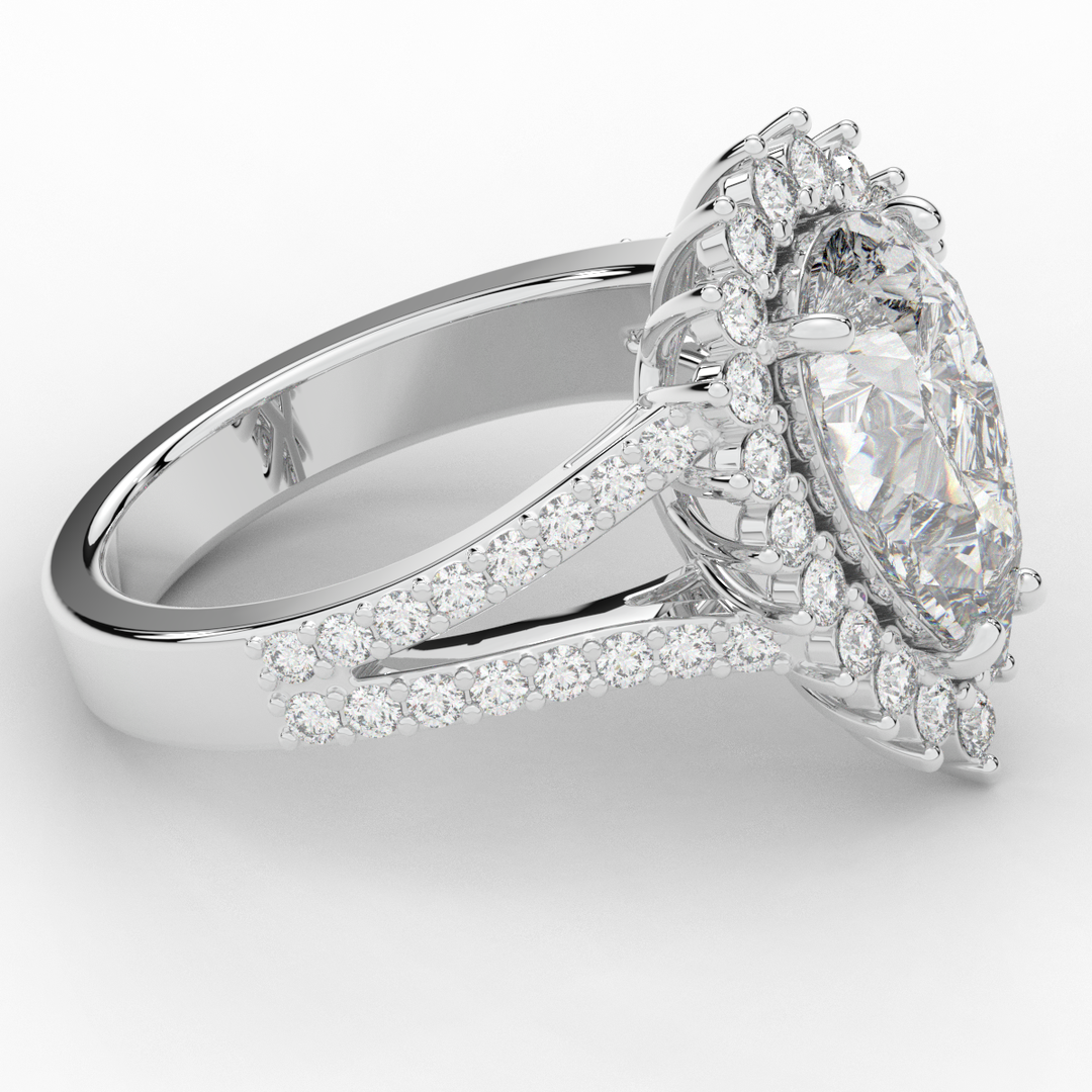 3.60CT.TW ROUND LAB DIAMOND ENGAGEMENT RING - Nazarelle