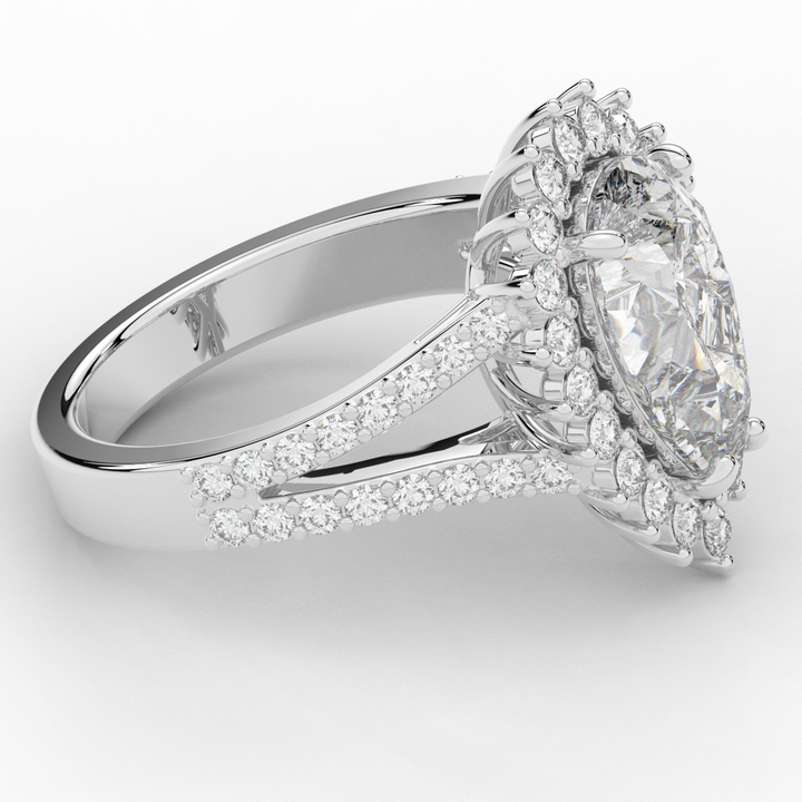 3.60CT.TW ROUND LAB DIAMOND ENGAGEMENT RING - Nazarelle