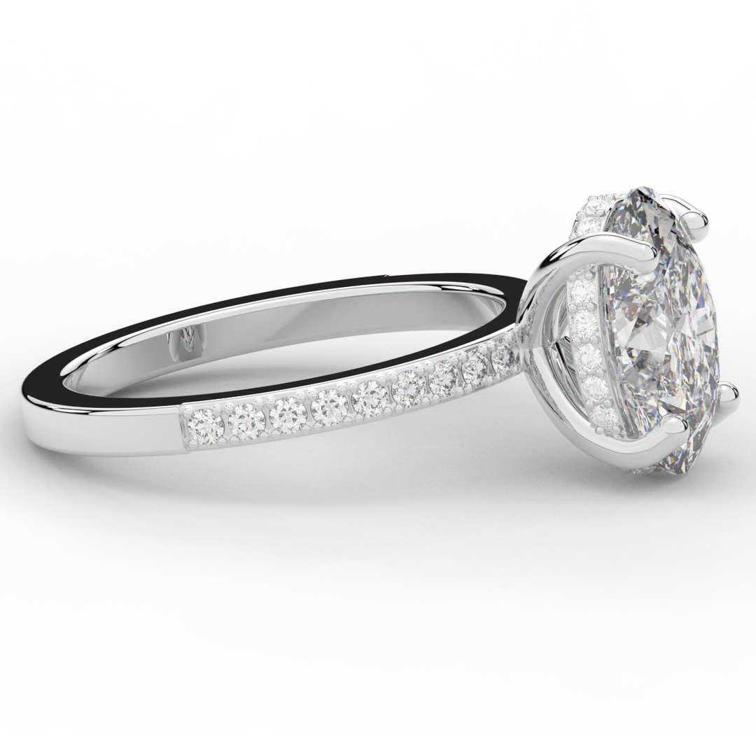 2.70CT.TW OVAL LAB DIAMOND SOLITAIRE ENGAGEMENT RING - Nazarelle