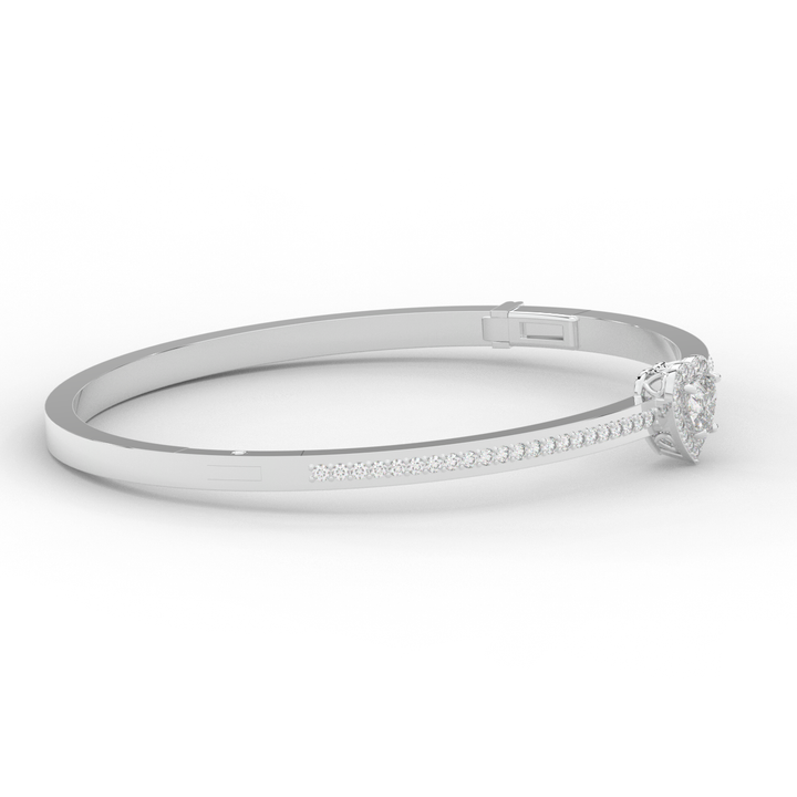 1.65CT.TW HEART AND ROUND LAB DIAMOND  BANGLE - Nazarelle