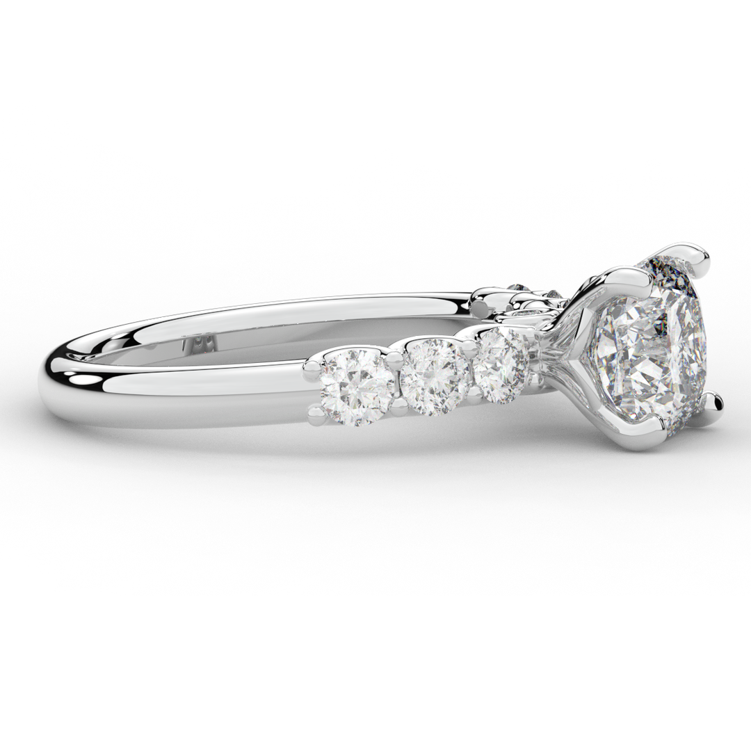 2.60CT.TW CUSHION LAB DIAMOND SOLITAIRE ENGAGEMENT RING - Nazarelle
