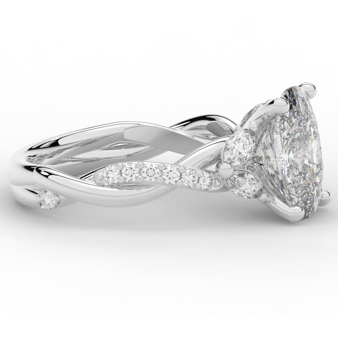 2.40CT.TW CUSHION LAB DIAMOND TWIST BAND ENGAGEMENT RING - Nazarelle