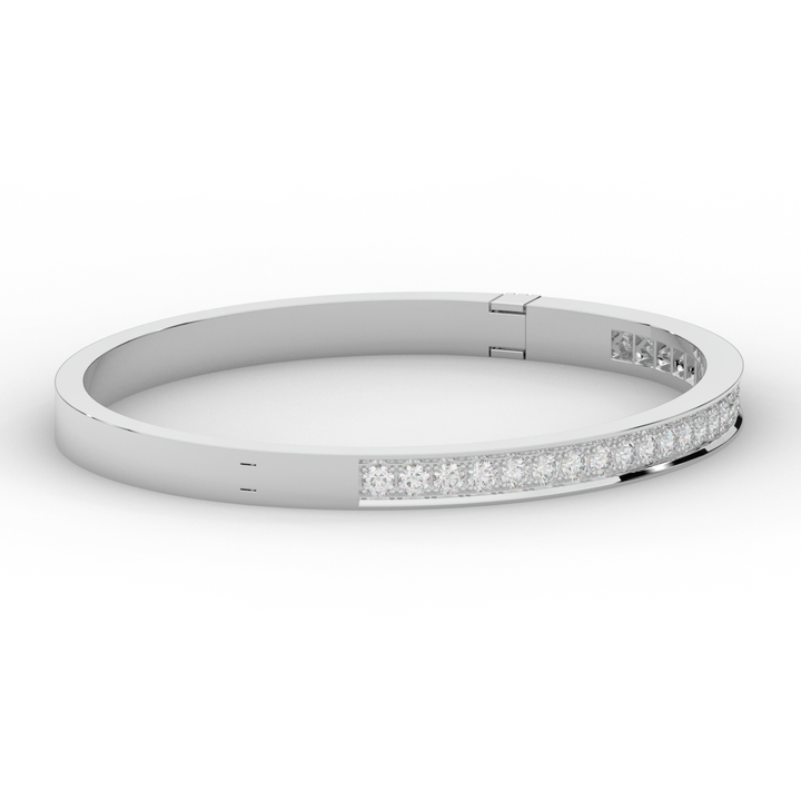 1.25CT.TW ROUND LAB DIAMOND BANGLE - Nazarelle