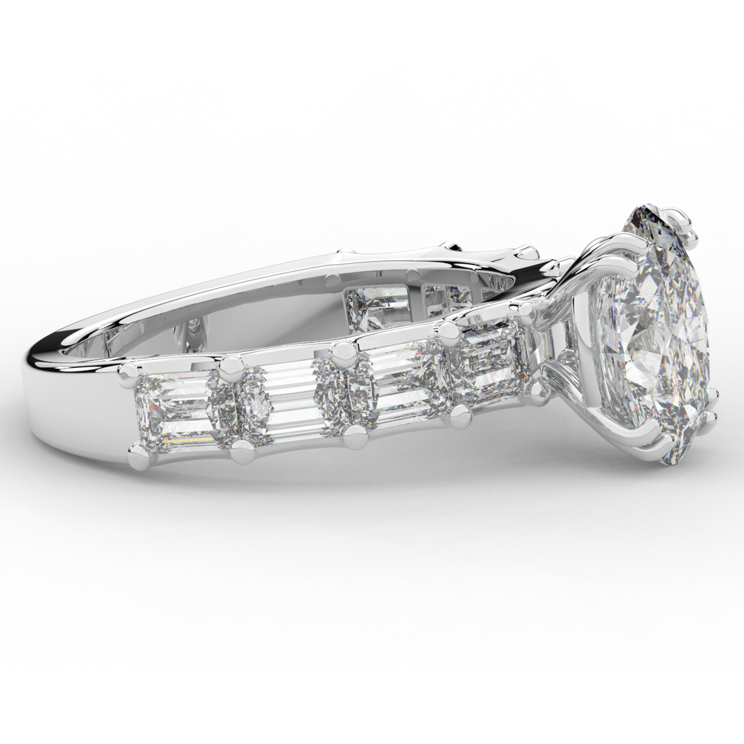 3.75CT.TW OVAL LAB DIAMOND SOLITAIRE ENGAGEMENT RING - Nazarelle