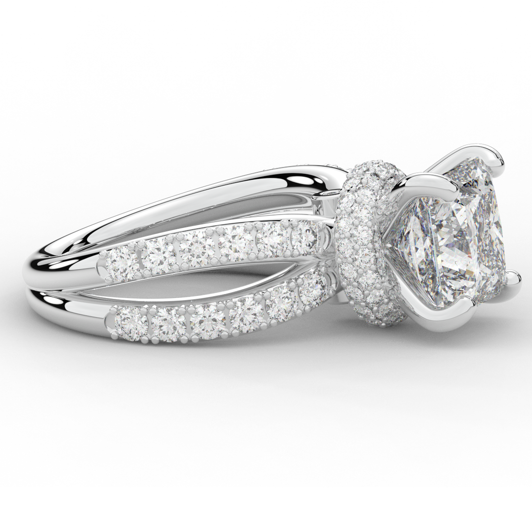 5.25CT.TW PRINCESS LAB DIAMOND ENGAGEMENT RING - Nazarelle