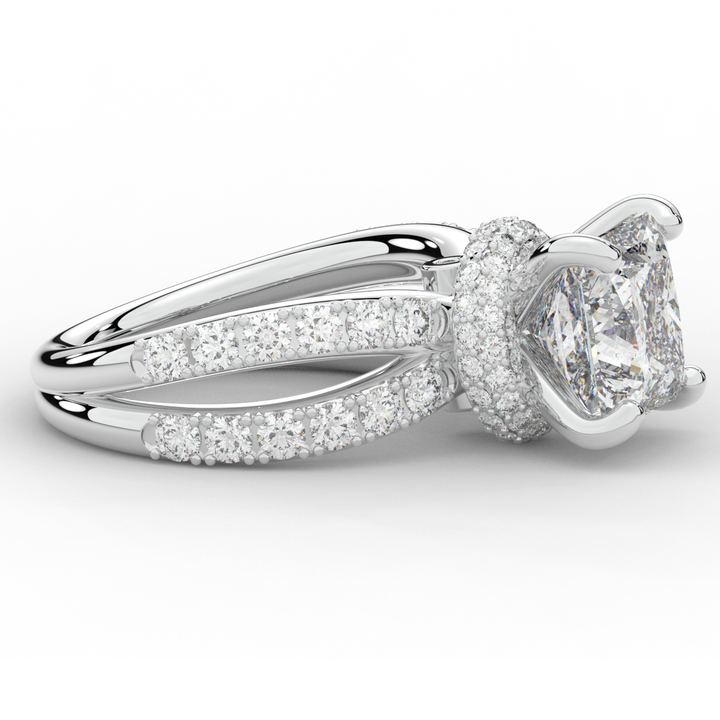 5.25CT.TW PRINCESS LAB DIAMOND ENGAGEMENT RING - Nazarelle