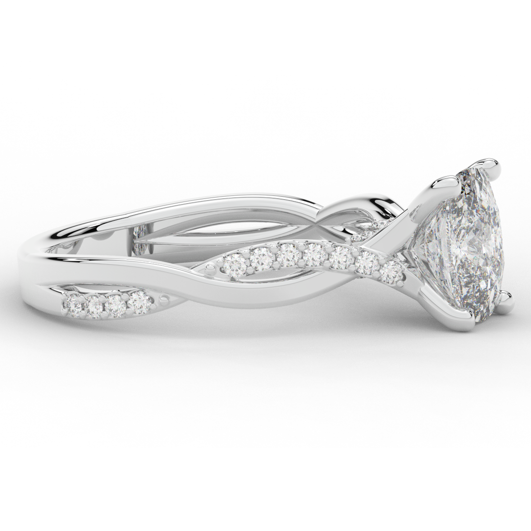1.70CT.TW CUSHION LAB DIAMOND TWIST BAND ENGAGEMENT RING - Nazarelle