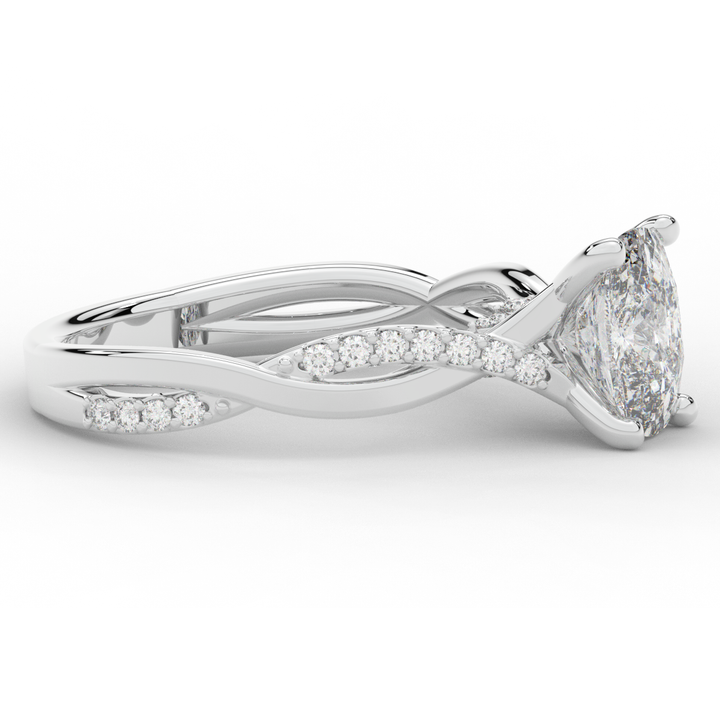 1.70CT.TW CUSHION LAB DIAMOND TWIST BAND ENGAGEMENT RING - Nazarelle