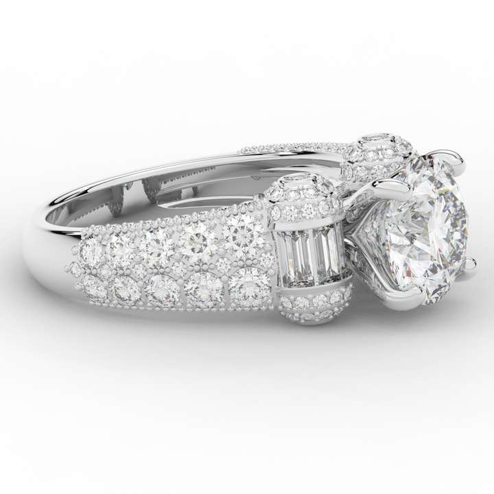4.75CT.TW ROUND LAB DIAMOND ENGAGEMENT RING - Nazarelle