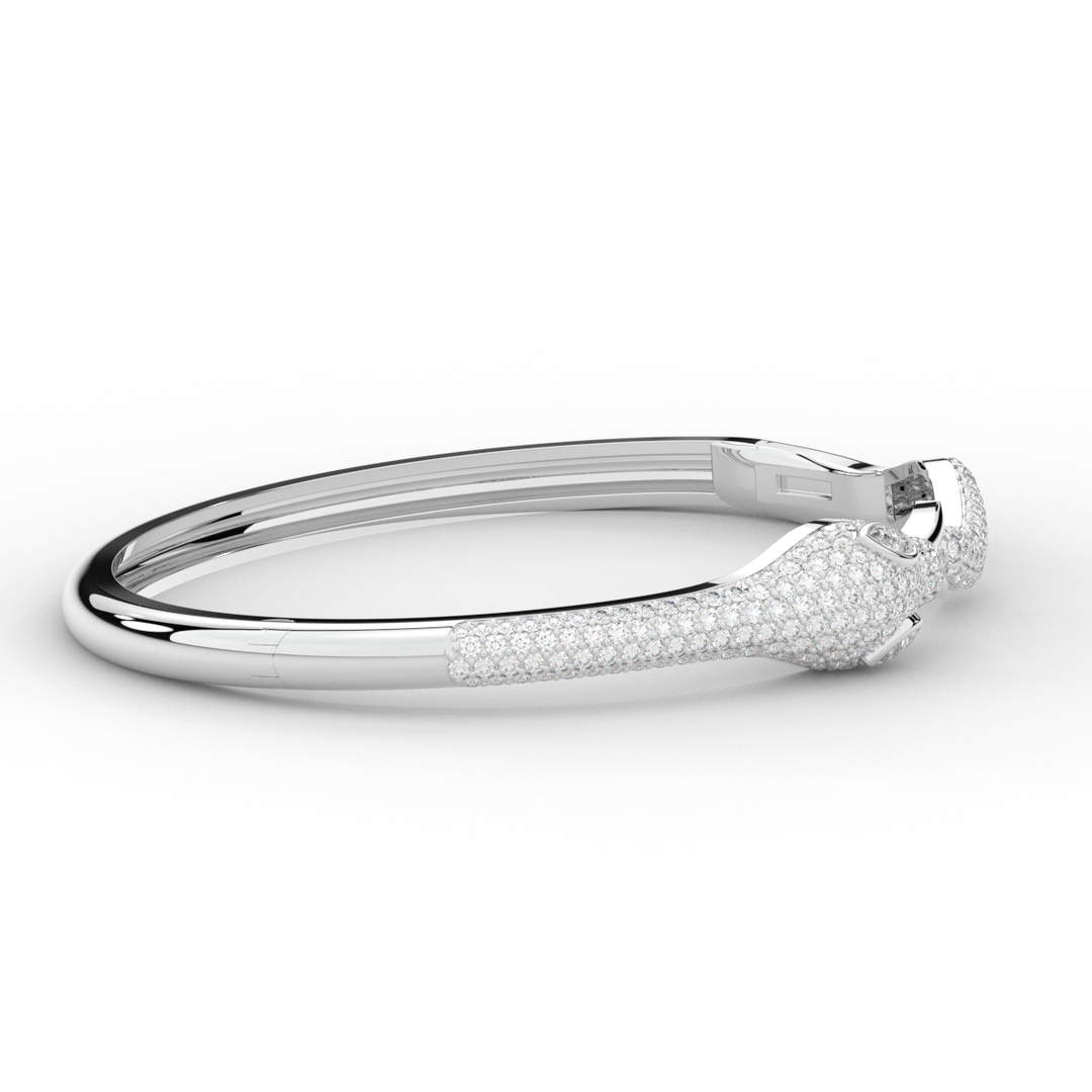 2.00CT.TW ROUND AND PEAR LAB DIAMOND SNAKE BANGLE - Nazarelle