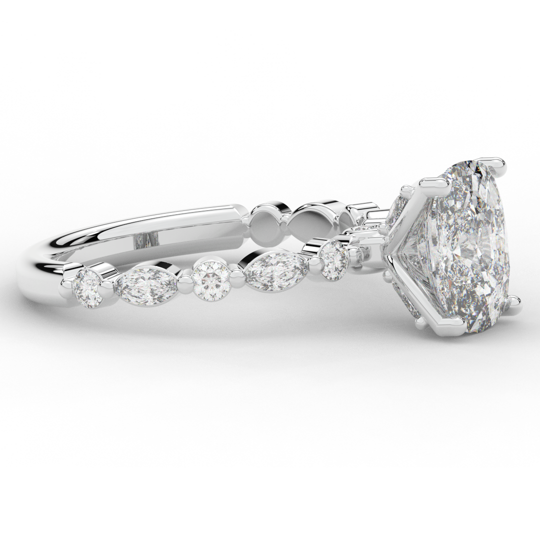 2.60CT.TW CUSHION LAB DIAMOND SOLITAIRE ENGAGEMENT RING - Nazarelle