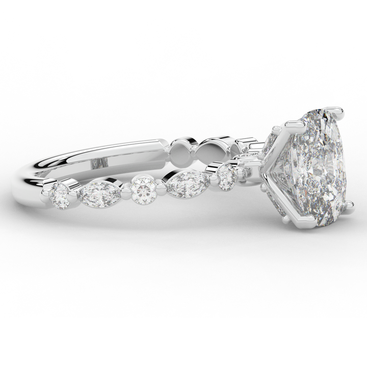 2.60CT.TW CUSHION LAB DIAMOND SOLITAIRE ENGAGEMENT RING - Nazarelle