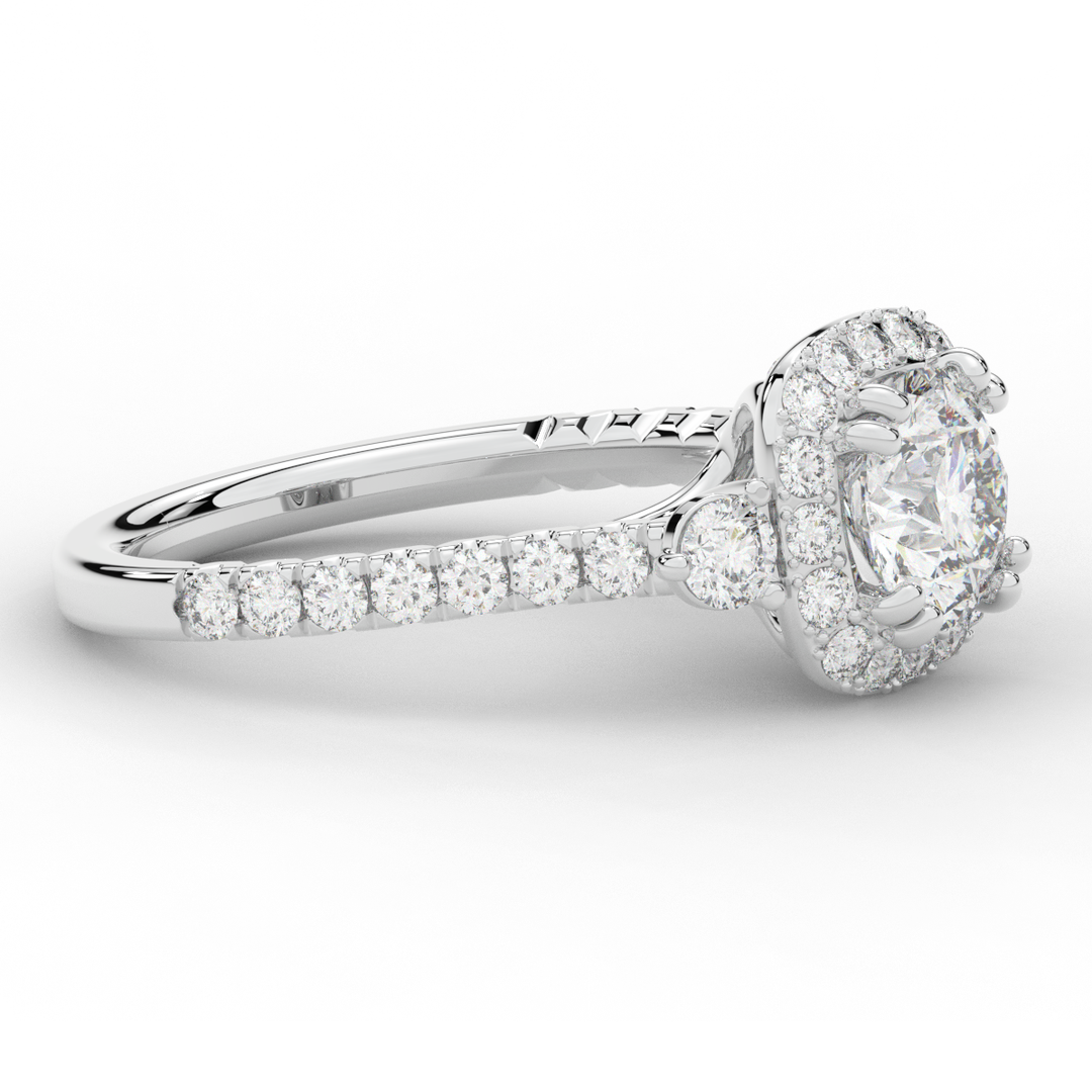 1.75CT.TW ROUND LAB DIAMOND HALO ENGAGEMENT RING - Nazarelle