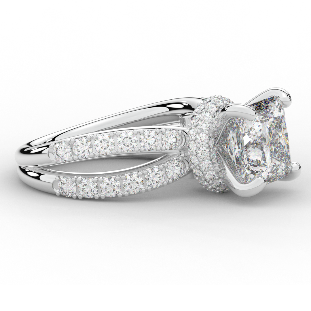 5.25CT.TW PRINCESS LAB DIAMOND ENGAGEMENT RING - Nazarelle