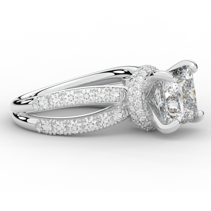 5.25CT.TW PRINCESS LAB DIAMOND ENGAGEMENT RING - Nazarelle