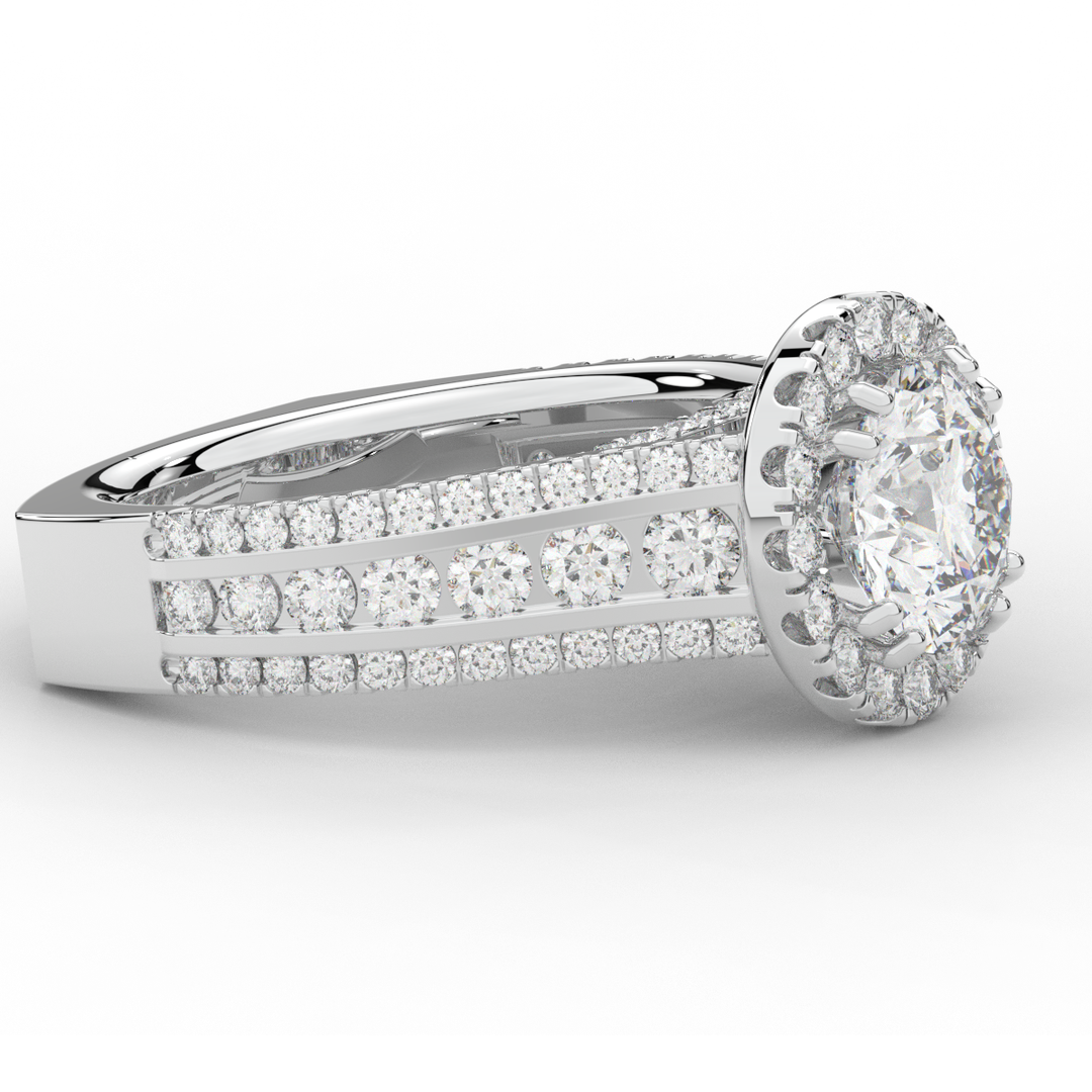 2.90CT.TW ROUND LAB DIAMOND HALO ENGAGEMENT RING - Nazarelle