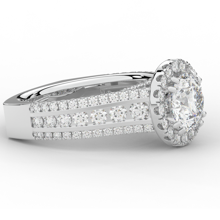 2.90CT.TW ROUND LAB DIAMOND HALO ENGAGEMENT RING - Nazarelle