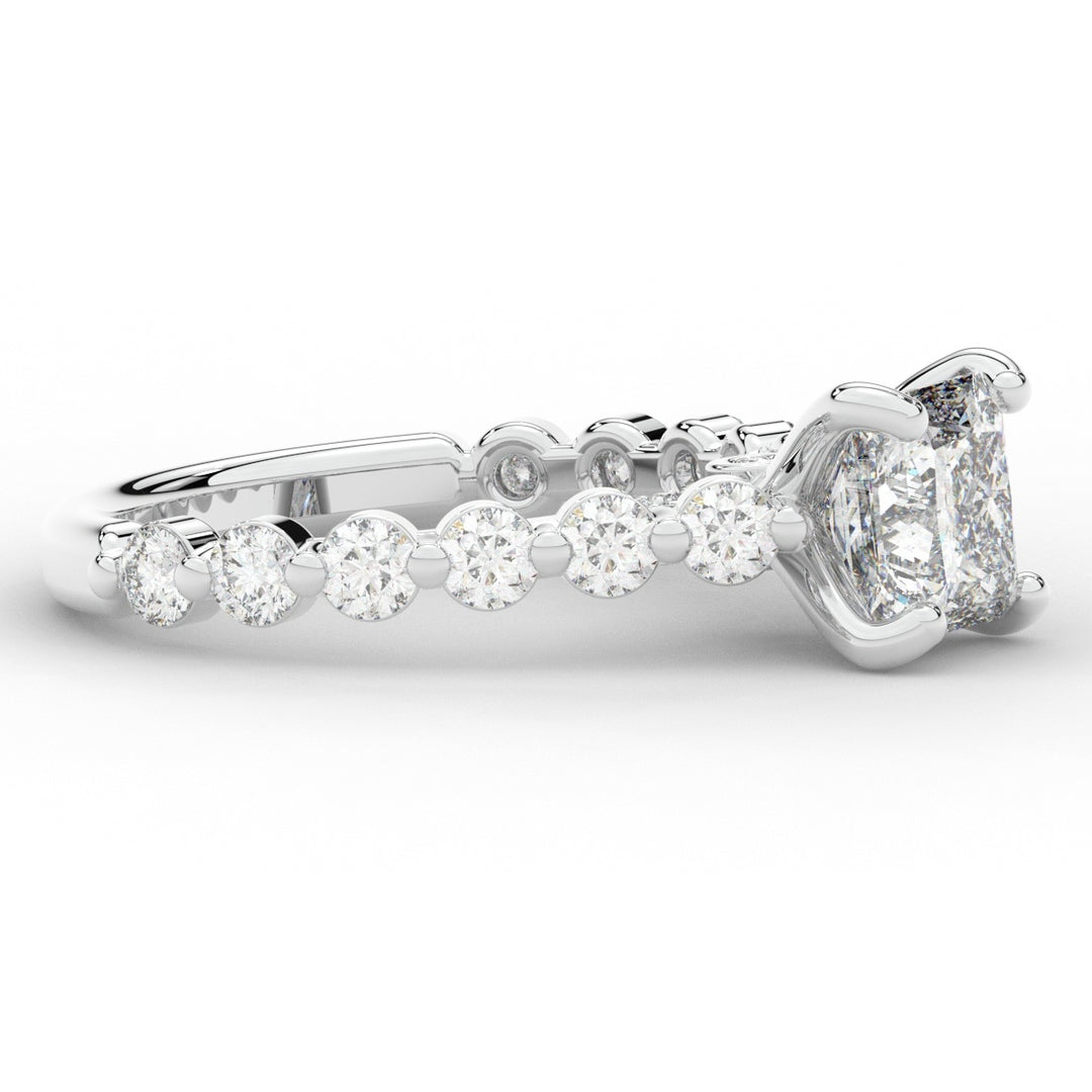 3.90CT.TW PRINCESS LAB DIAMOND ENGAGEMENT RING - Nazarelle