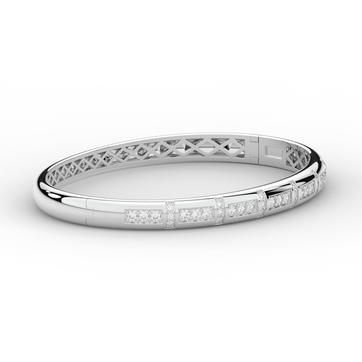 1.25CT.TW ROUND LAB DIAMOND BANGLE - Nazarelle