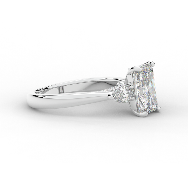 2.40CT.TW RADIANT LAB DIAMOND 3 STONE ENGAGEMENT RING - Nazarelle