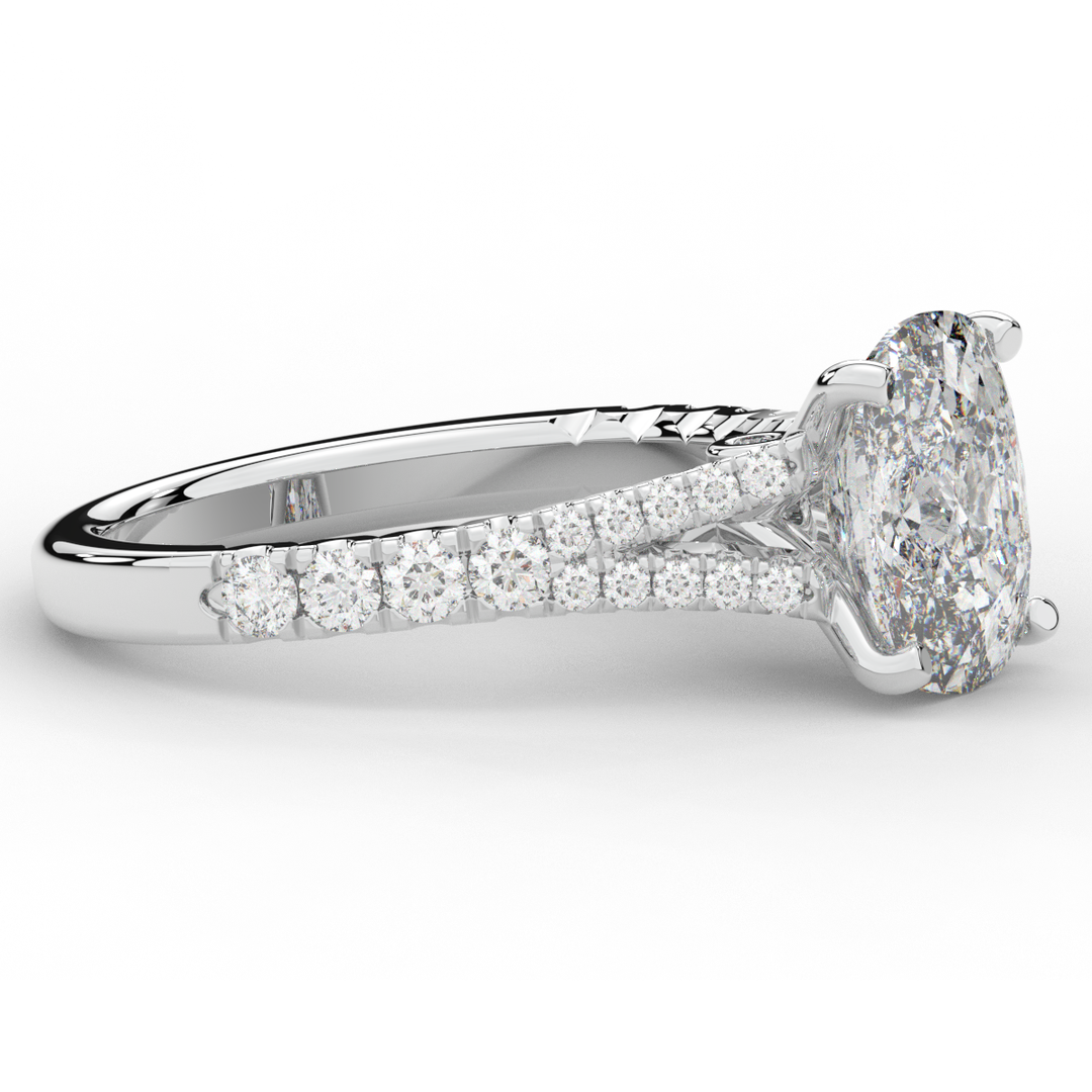 3.45CT.TW CUSHION LAB DIAMOND ENGAGEMENT RING - Nazarelle