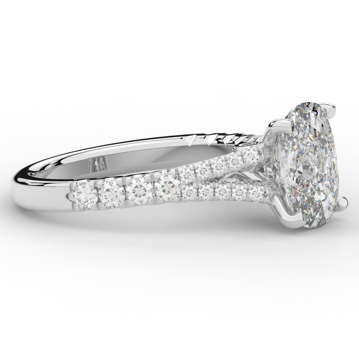 3.45CT.TW CUSHION LAB DIAMOND ENGAGEMENT RING - Nazarelle