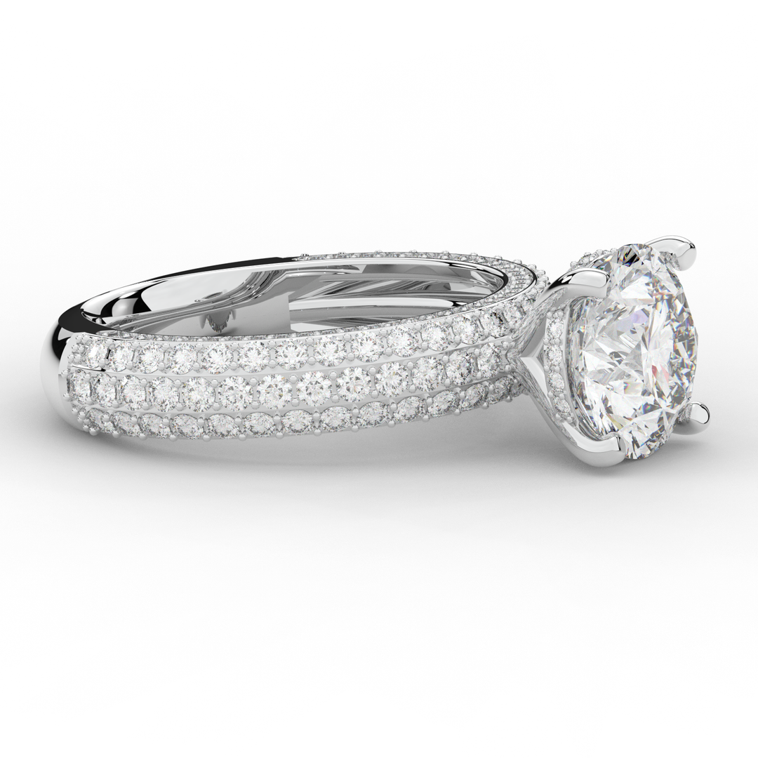 4.80CT.TW ROUND LAB DIAMOND UNDERHALO ENGAGEMENT RING - Nazarelle