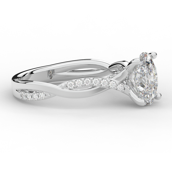 1.70CT.TW OVAL LAB DIAMOND TWIST BAND ENGAGEMENT RING - Nazarelle