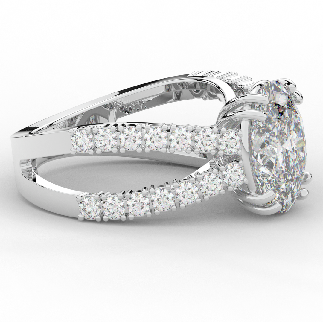 3.75CT.TW OVAL LAB DIAMOND SPLIT BAND ENGAGEMENT RING - Nazarelle