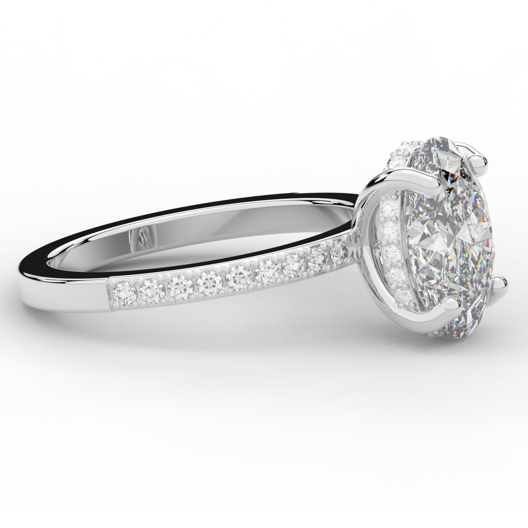 2.70CT.TW OVAL LAB DIAMOND SOLITAIRE ENGAGEMENT RING - Nazarelle