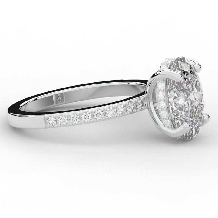2.70CT.TW OVAL LAB DIAMOND SOLITAIRE ENGAGEMENT RING - Nazarelle