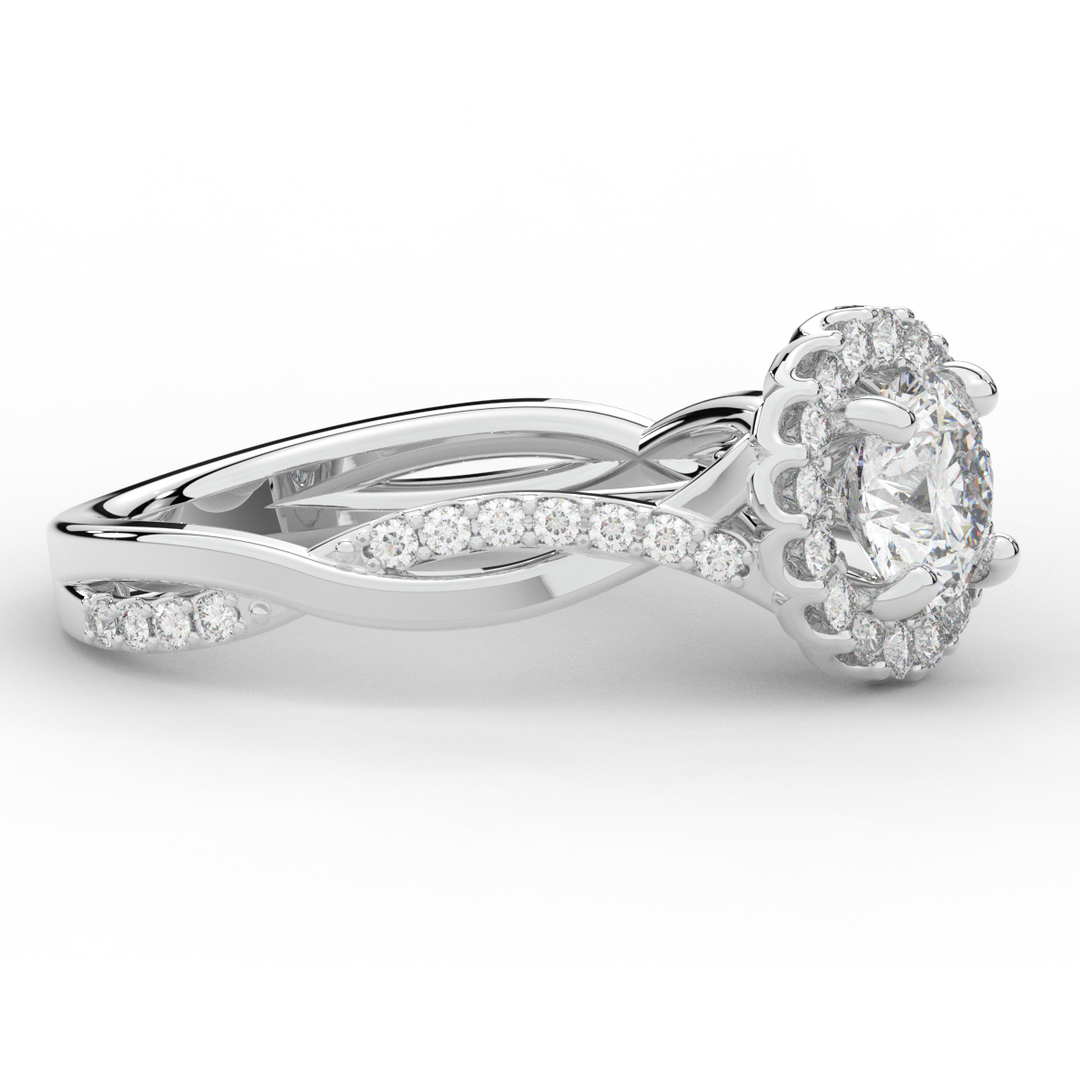 1.30CT.TW ROUND LAB DIAMOND ENGAGEMENT RING - Nazarelle