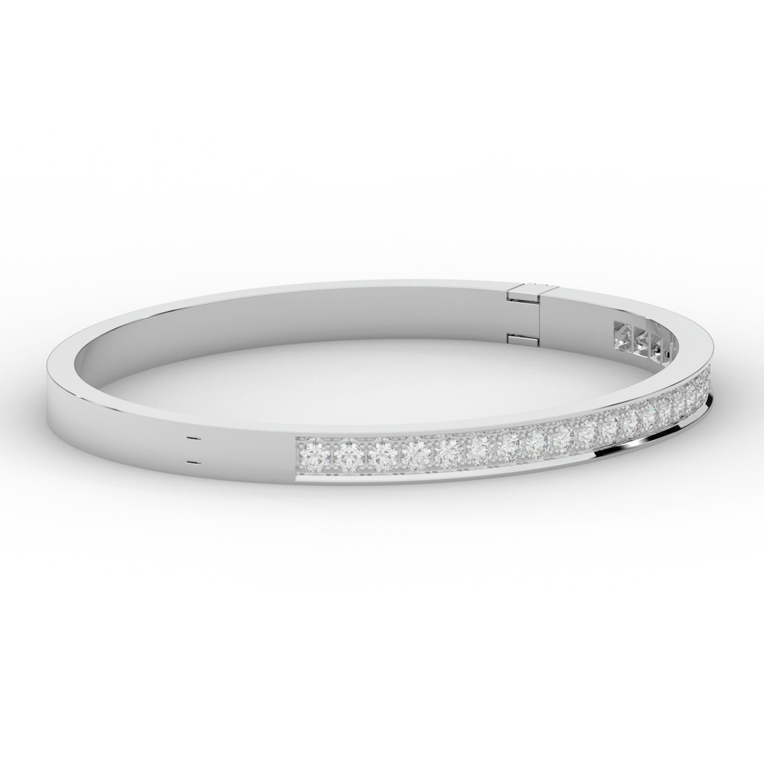 1.25CT.TW ROUND LAB DIAMOND BANGLE - Nazarelle