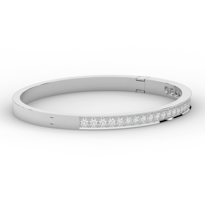 1.25CT.TW ROUND LAB DIAMOND BANGLE - Nazarelle