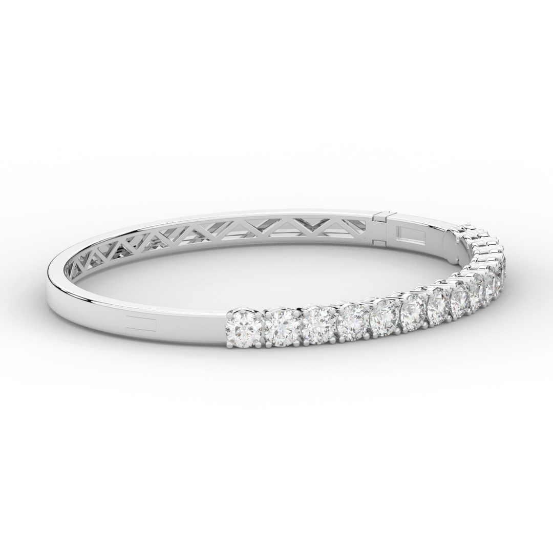 4.70CT.TW ROUND LAB DIAMOND BANGLE - Nazarelle