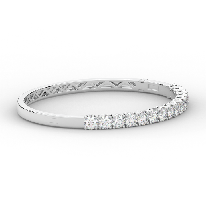 4.70CT.TW ROUND LAB DIAMOND BANGLE - Nazarelle