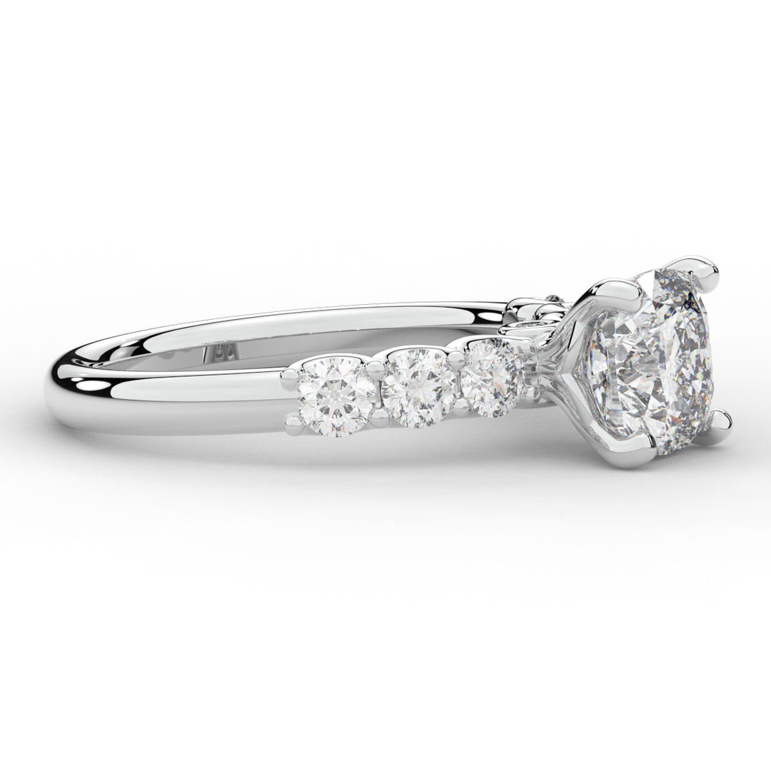 2.60CT.TW CUSHION LAB DIAMOND SOLITAIRE ENGAGEMENT RING - Nazarelle