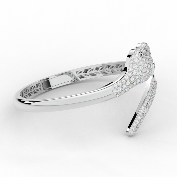 3.75CT.TW ROUND AND PEAR LAB DIAMOND SNAKE BANGLE - Nazarelle