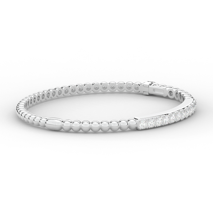 1.10CT.TW ROUND LAB DIAMOND BANGLE - Nazarelle