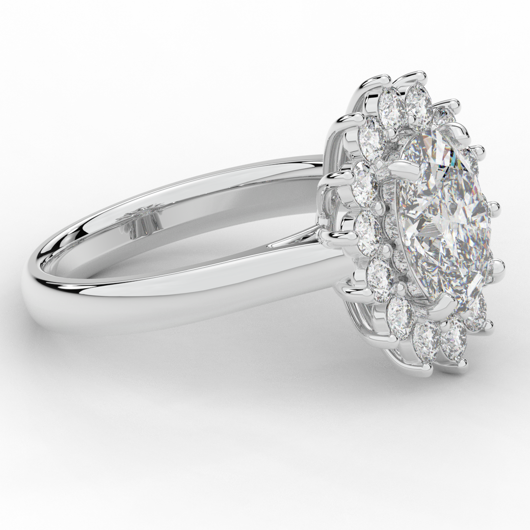 2.65CT.TW OVAL LAB DIAMOND HALO ENGAGEMENT RING - Nazarelle