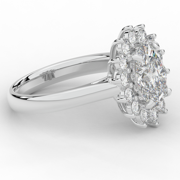 2.65CT.TW OVAL LAB DIAMOND HALO ENGAGEMENT RING - Nazarelle