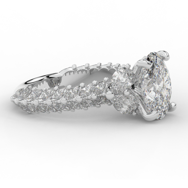 5.25CT.TW OVAL LAB DIAMOND HALO ENGAGEMENT RING - Nazarelle