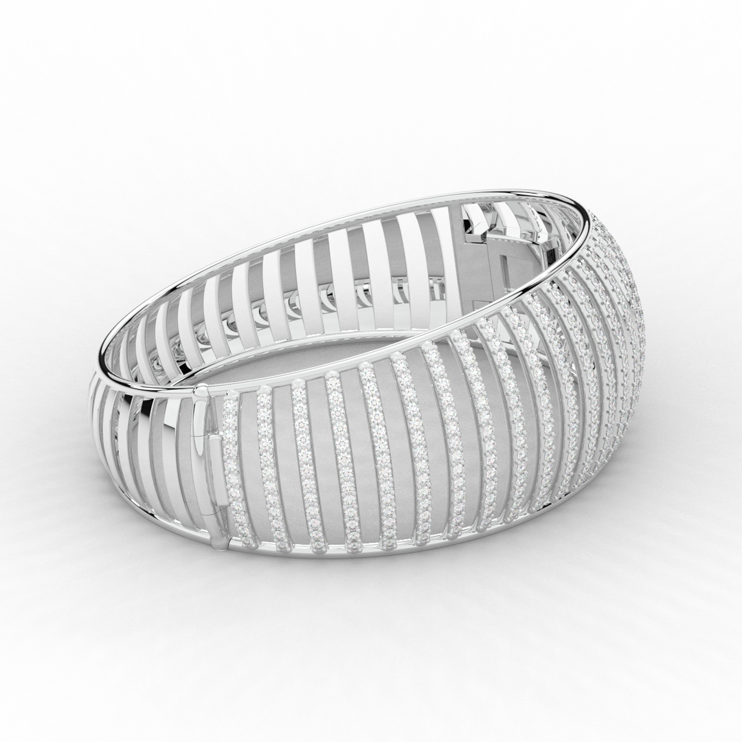 4.00CT.TW ROUND LAB DIAMOND BANGLE - Nazarelle