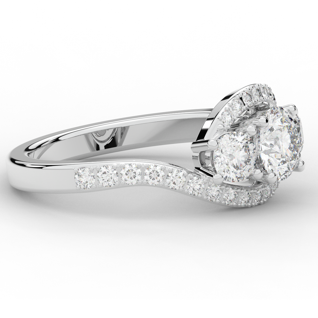 1.65CT.TW ROUND LAB DIAMOND TWIST HALO ENGAGEMENT RING - Nazarelle